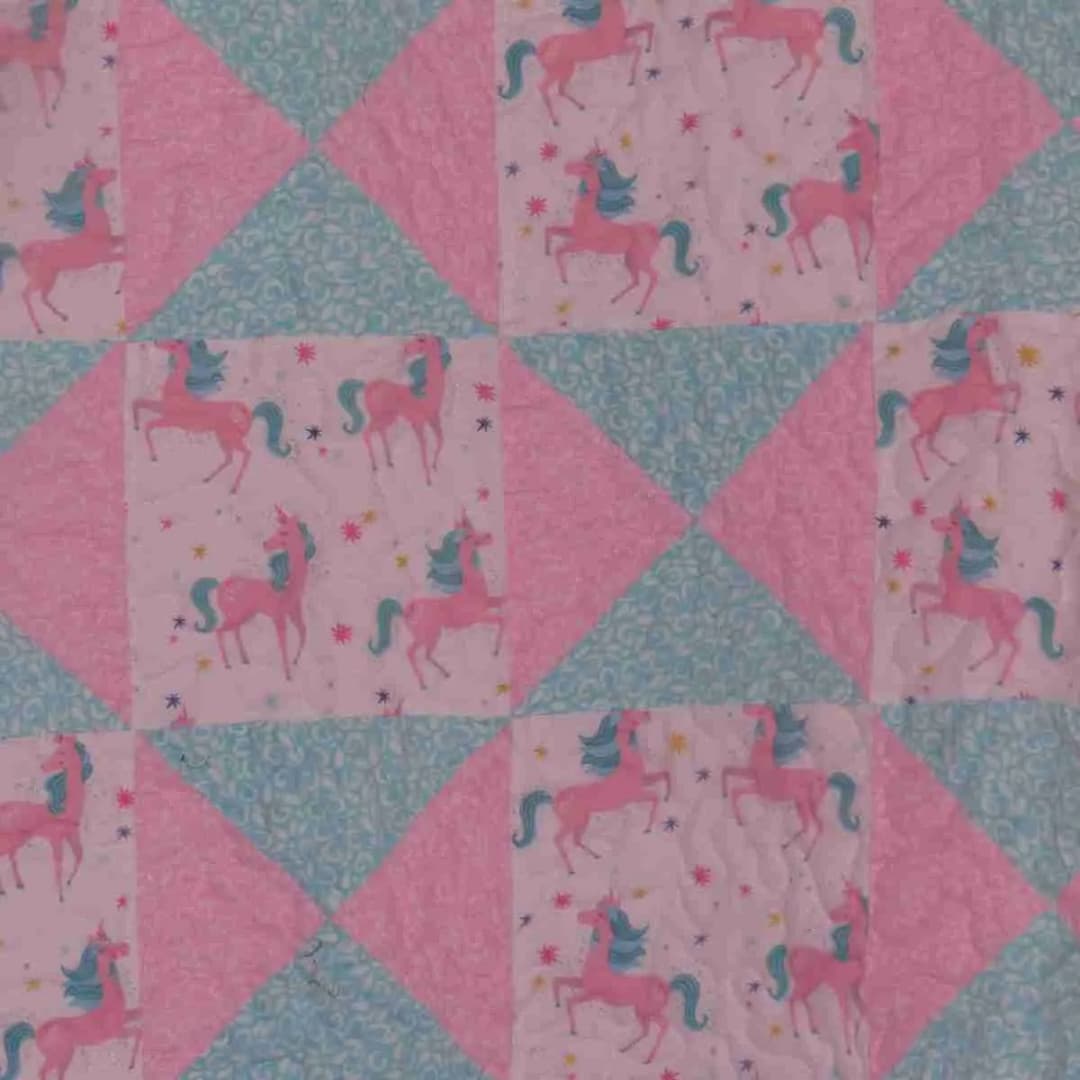 unicorns at play baby quilt