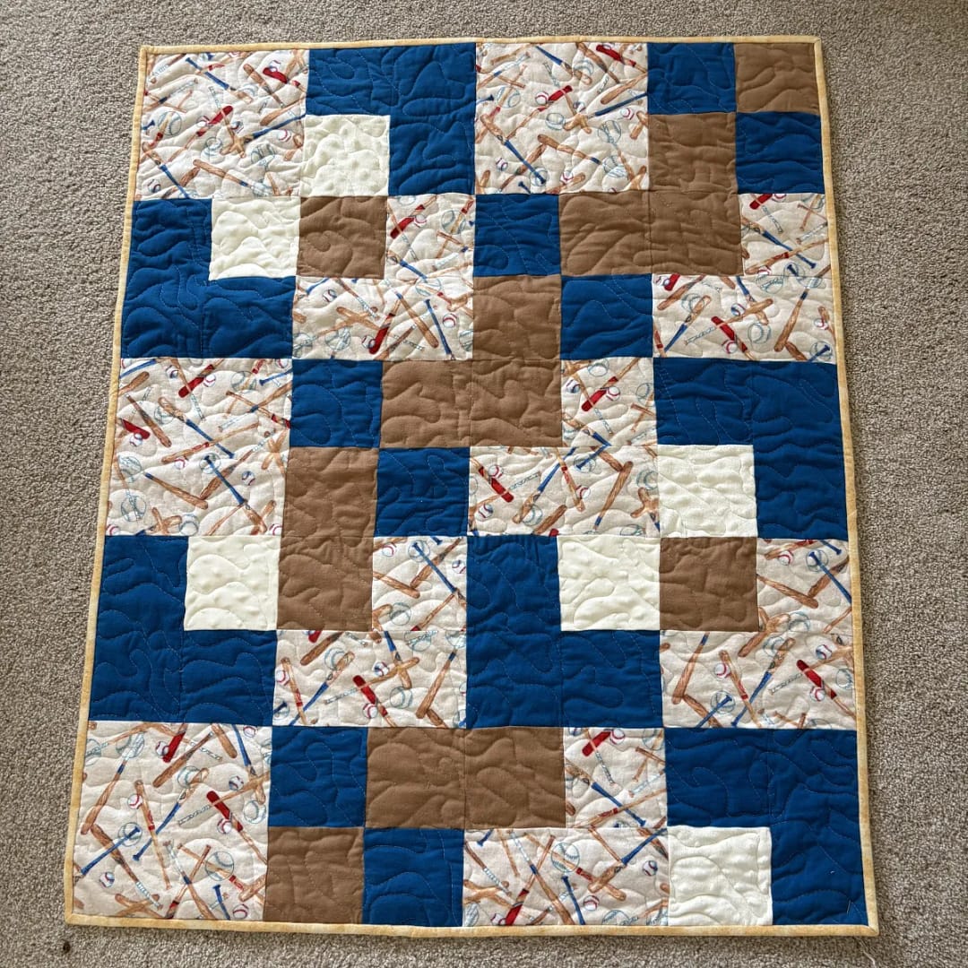 Baseball Games Baby Quilt overall view