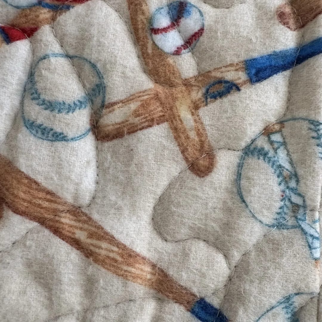 Baseball Games Baby Quilt detail of bats