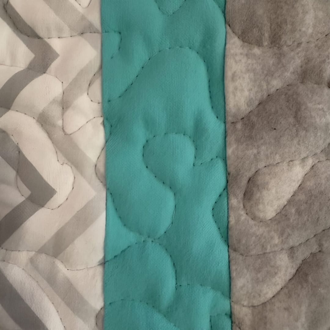 Baby Elephants Baby Quilt Detail of striped block