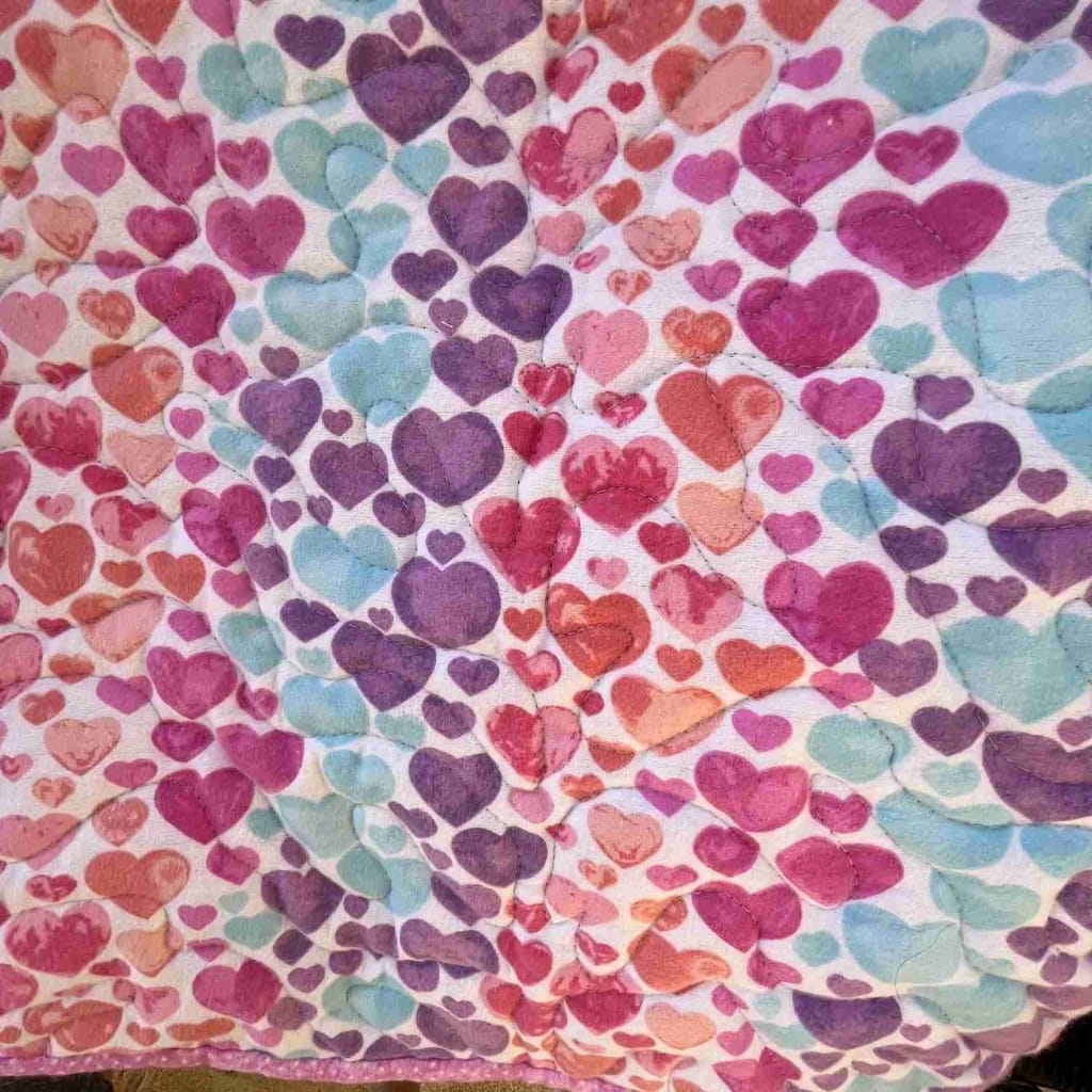 Hearts and Dots Baby Quilt detail