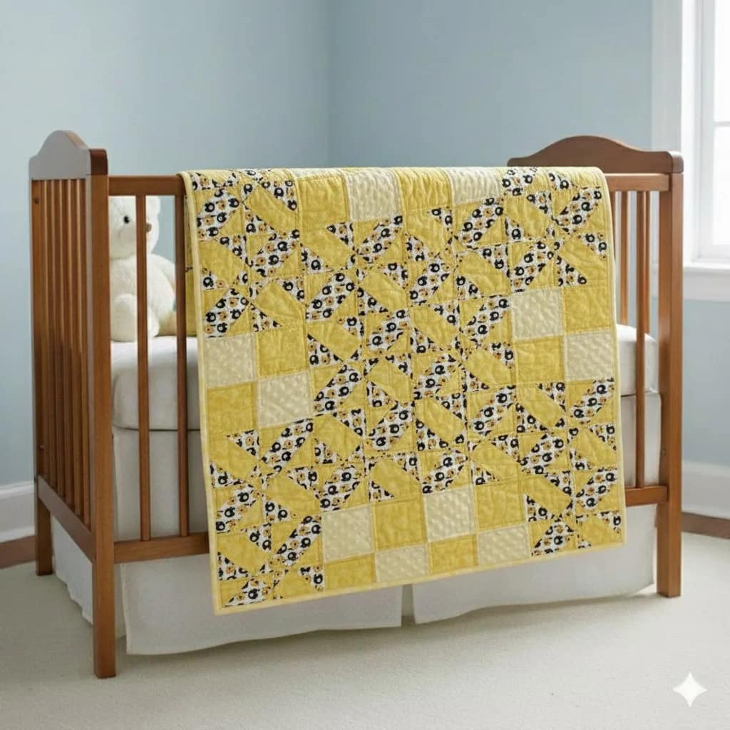 Football Fanatics Baby Quilt on crib
