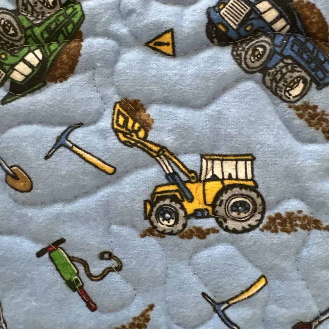 Construction Machines Baby Quilt detail 2