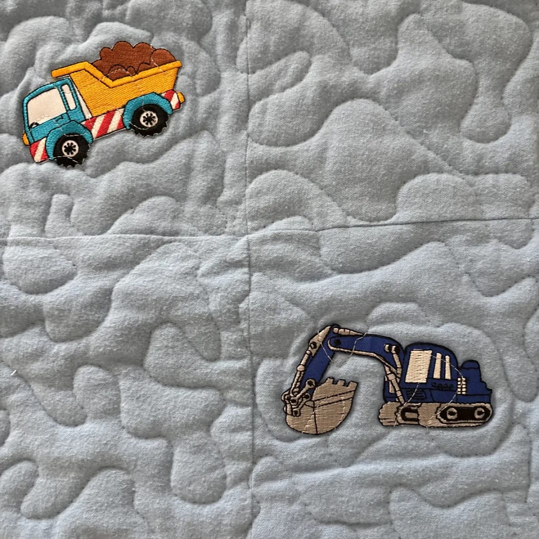 Construction Machines Baby Quilt detail 5