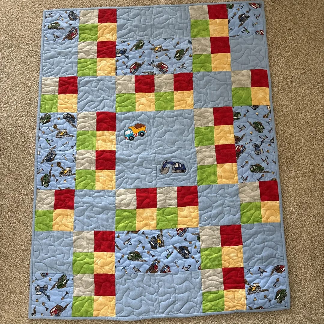Construction Machines Baby Quilt full