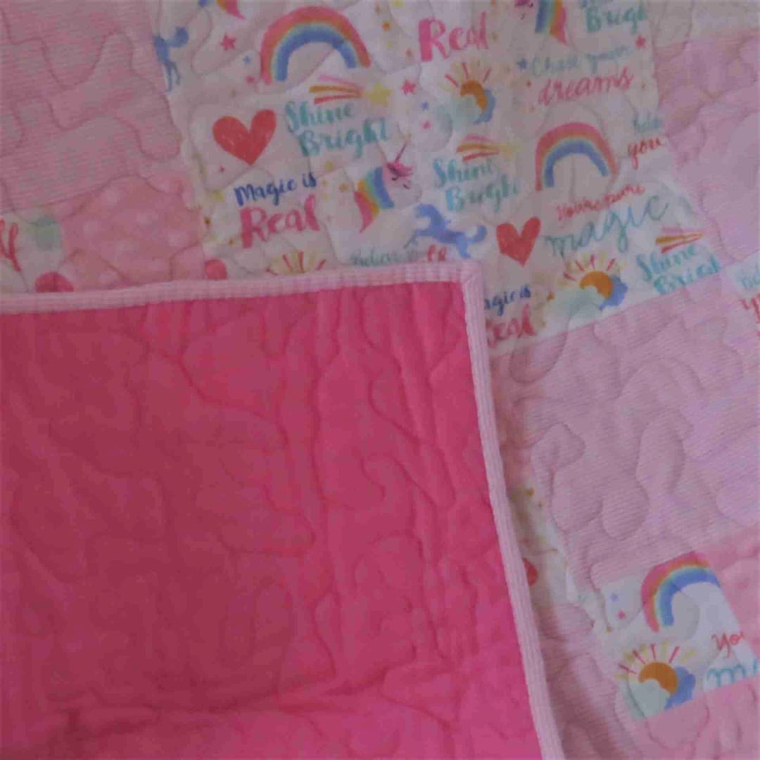 Unicorns and Rainbows Baby Quilt 1