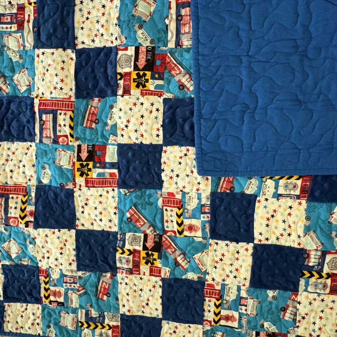 First Responders Baby Quilt with backing
