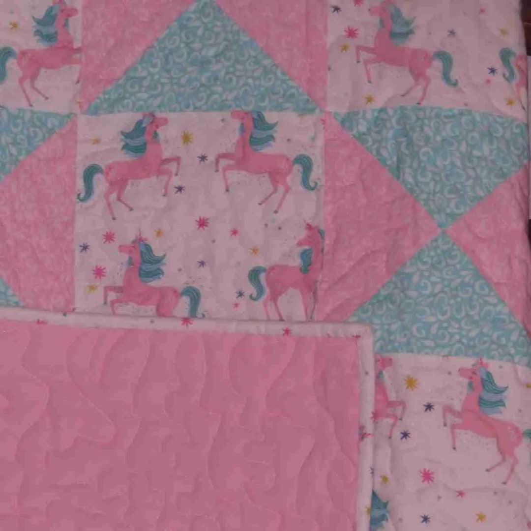 Unicorns at Play Baby Quilt 1