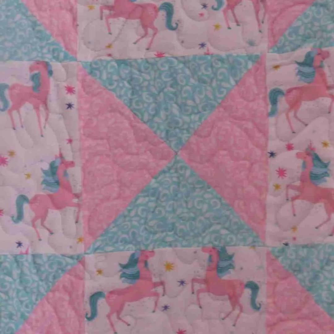 Unicorns at Play Baby Quilt 3