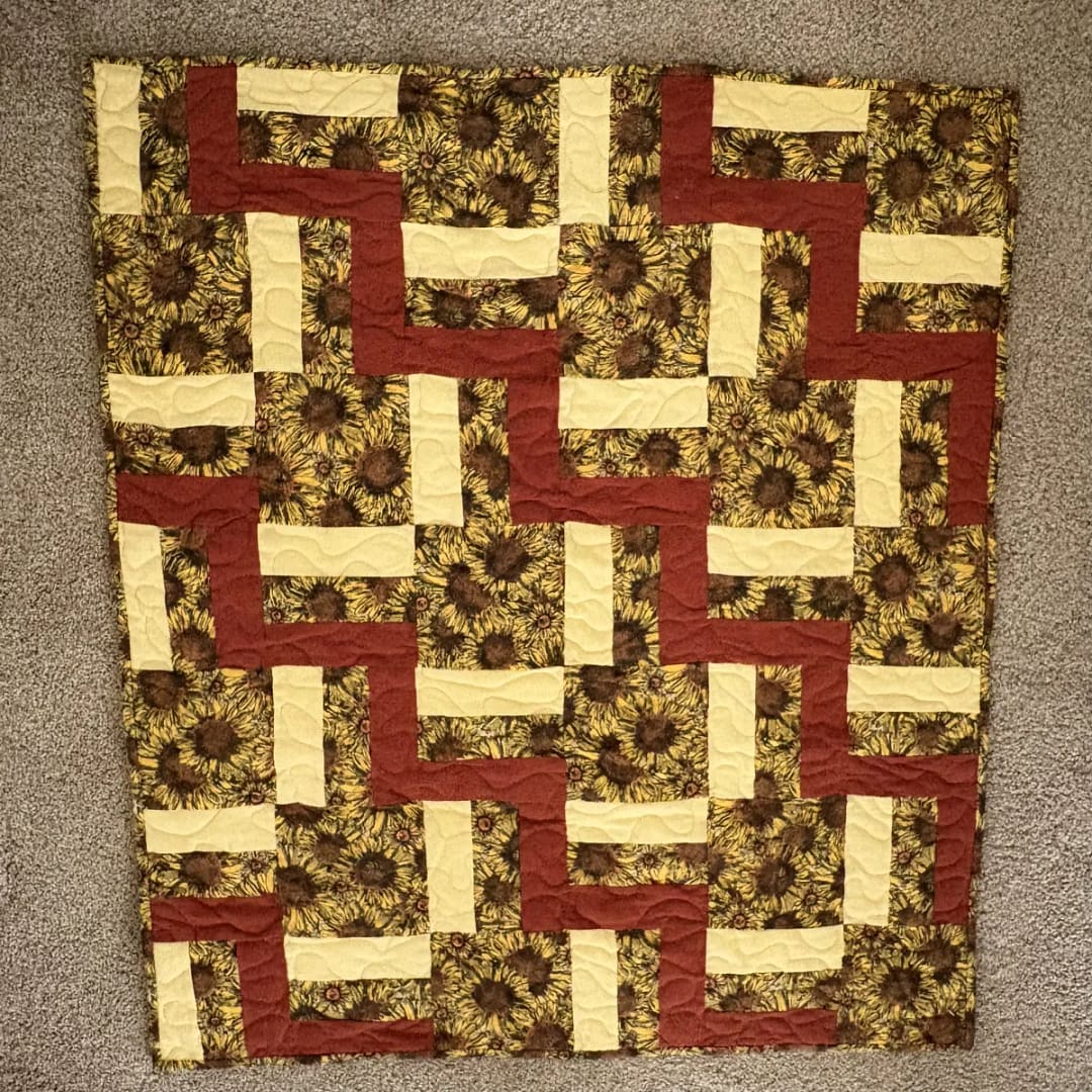 Sunflowers Baby Quilt Detail 4