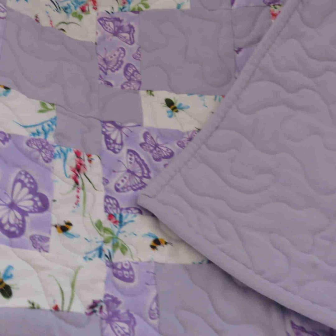 Lilac Butterfly Baby Quilt 2