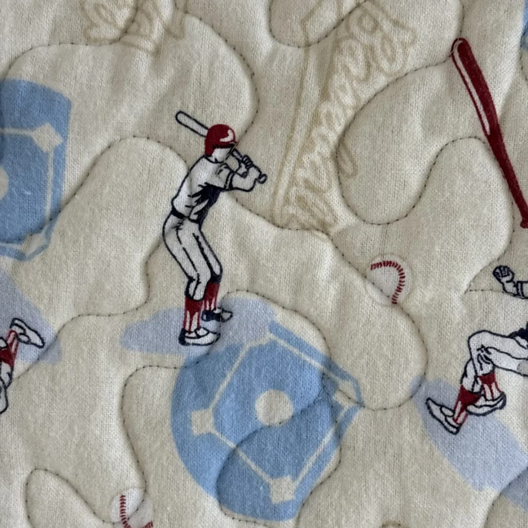 Baseball Days Baby Quilt detail 2
