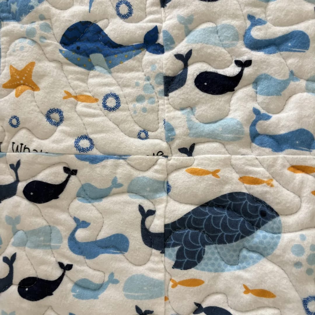 Whale Song Baby Quilt detail 1
