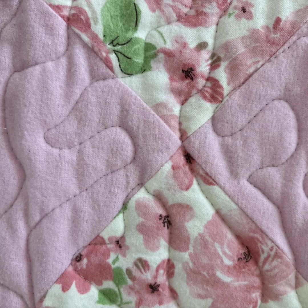 Bunny Trails Baby Quilt flowers