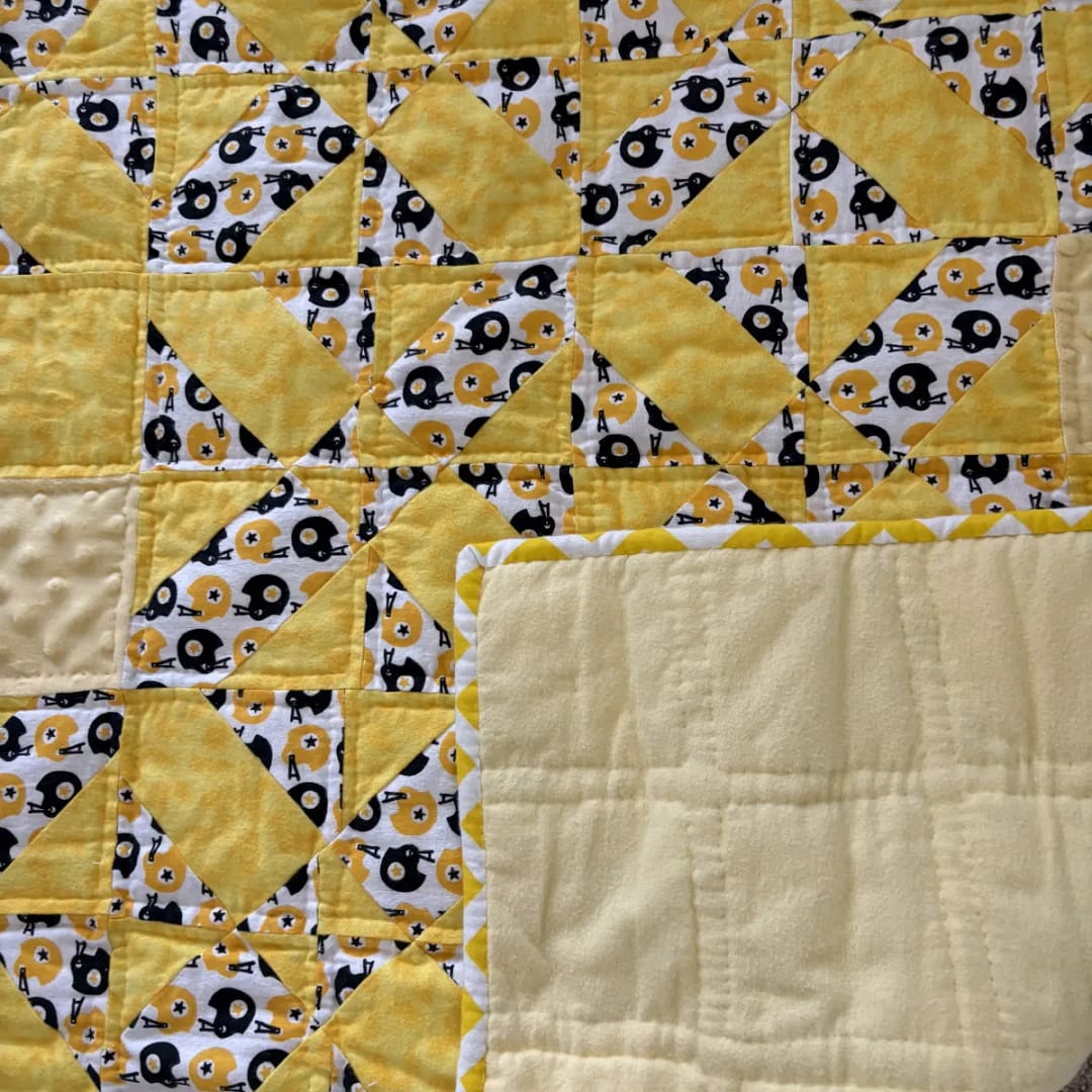 Football Fanatics Baby Quilt detail a