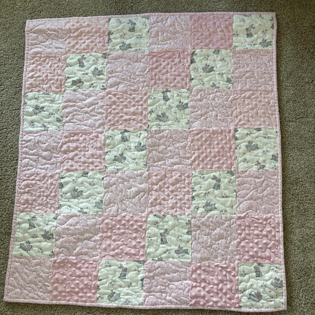 Bunny Frolic Baby Quilt full view