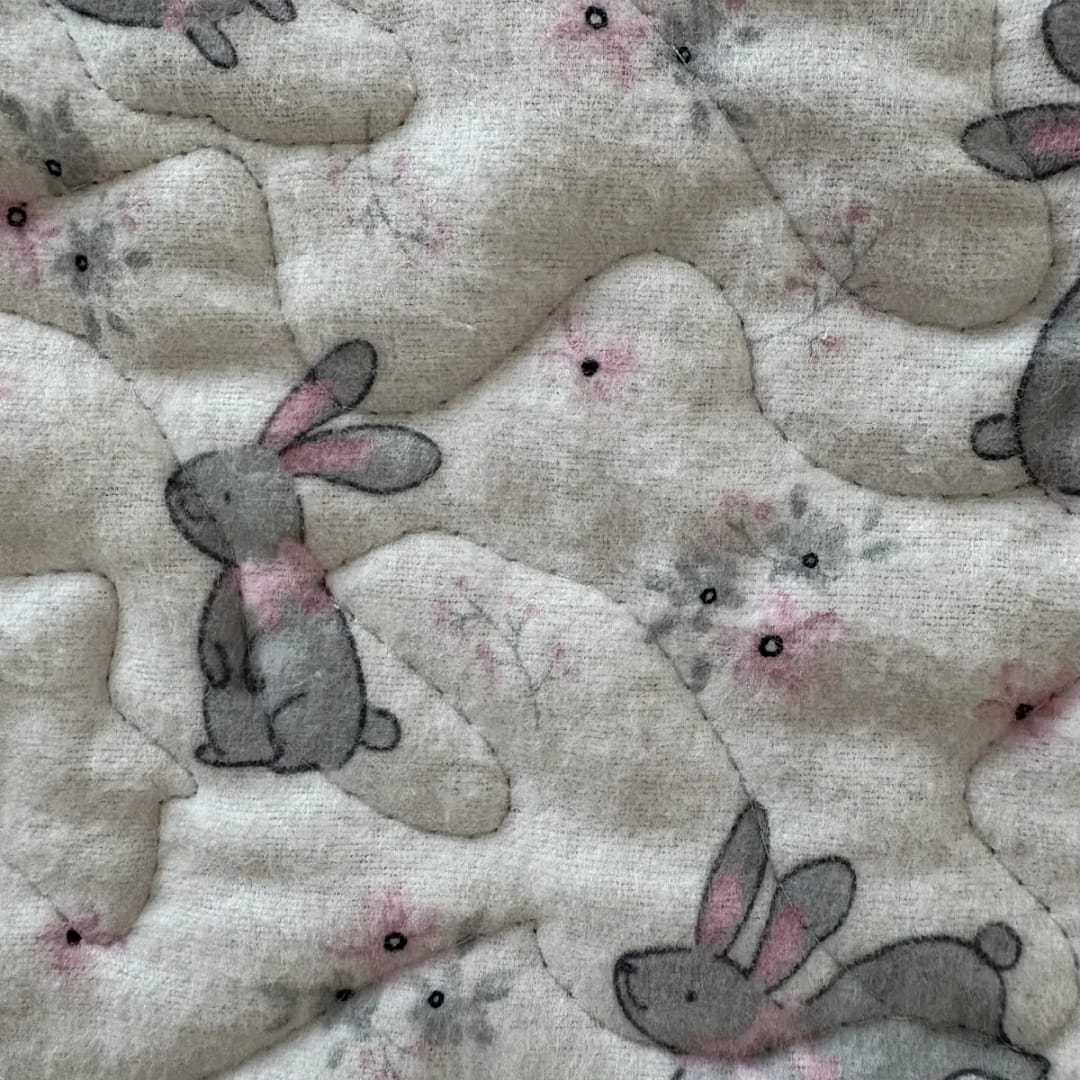 Bunny Frolic Baby Quilt bunny detail