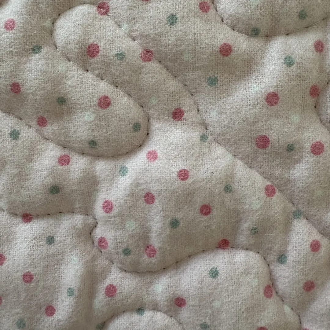 Bunny Frolic Baby Quilt dot detail