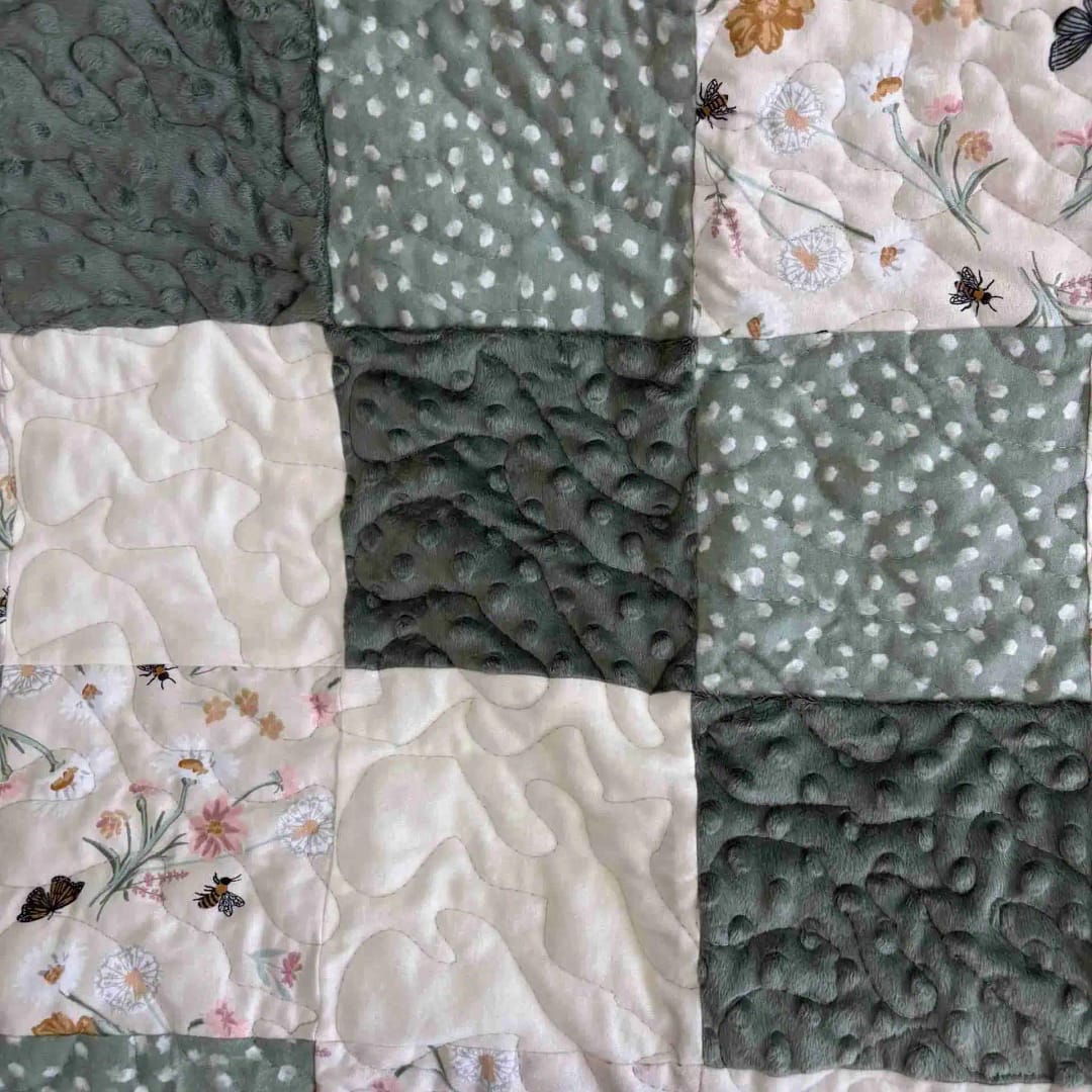 Floral Patches Baby Quilt detail 3