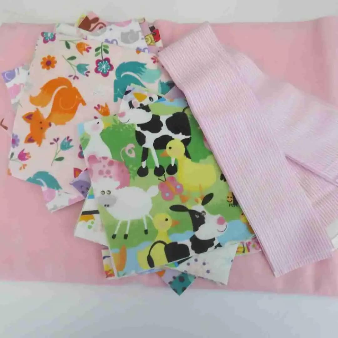 Pink I Spy Quilt Kit squares