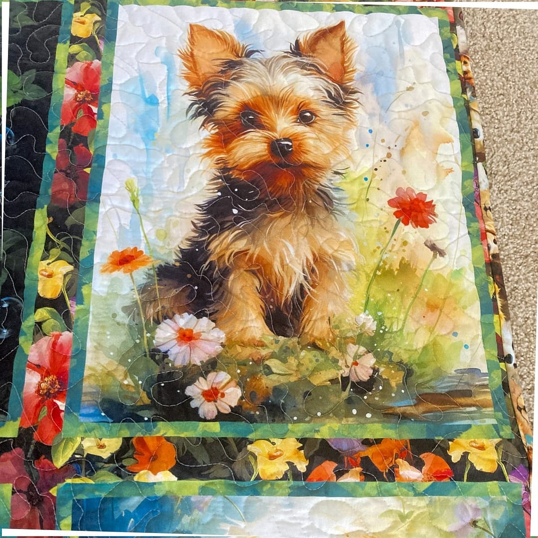 Adorable Puppies baby quilt yorkie