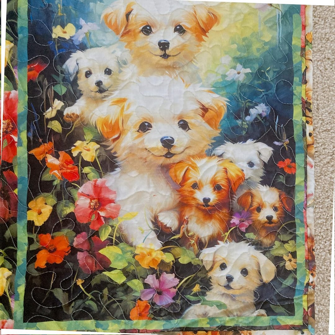 Adorable Puppies baby quilt group