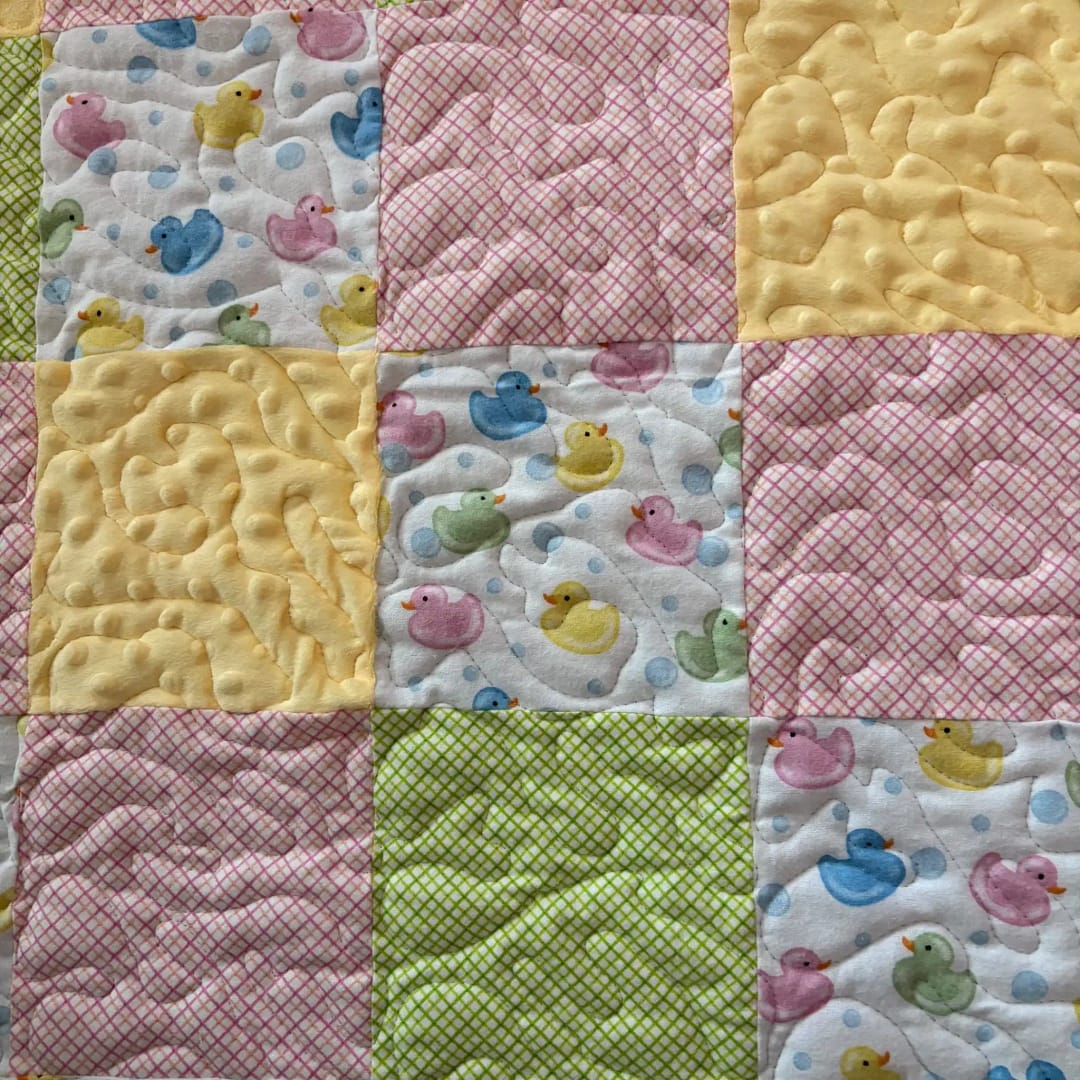 Duck Patchwork Baby Quilt detail 5