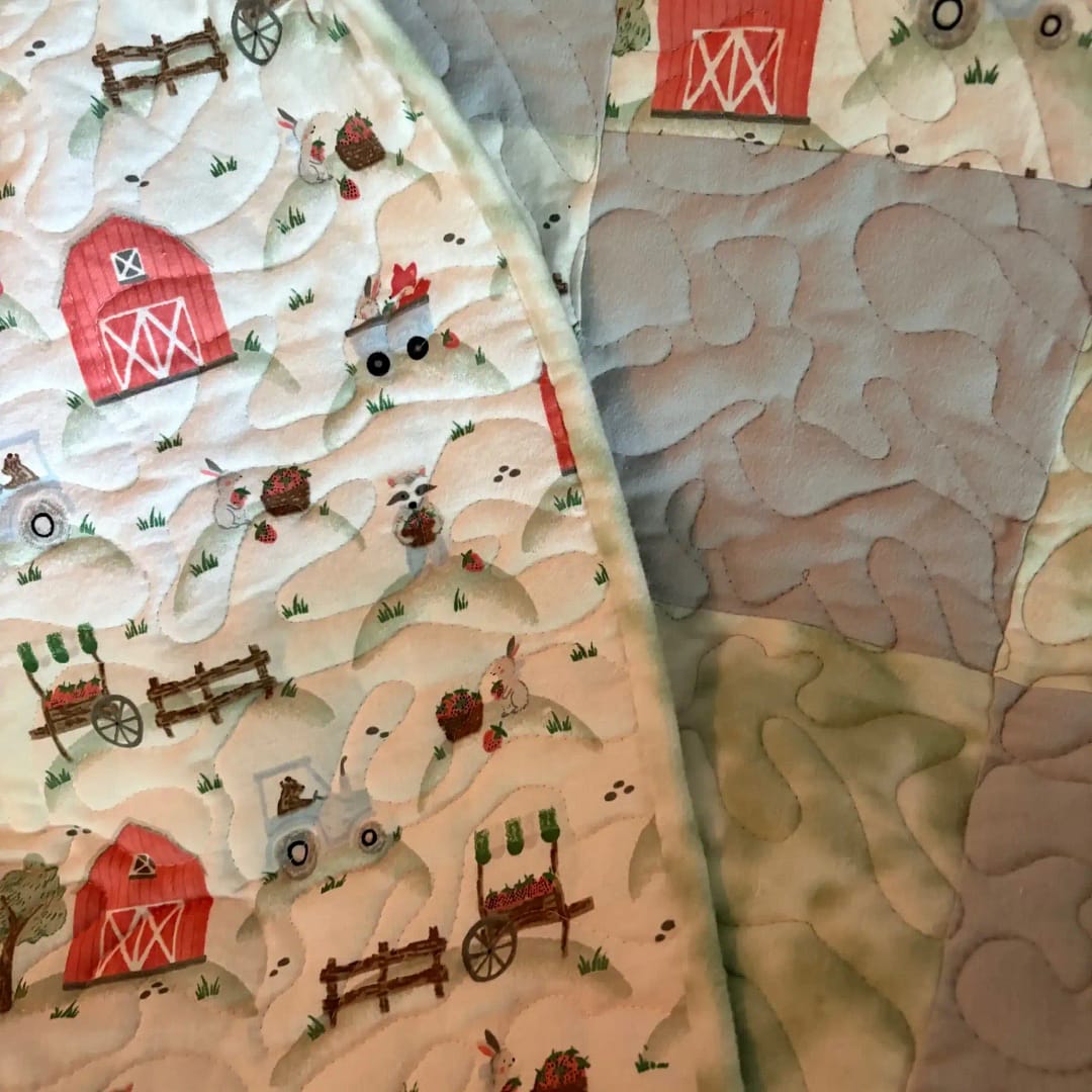 Farm Friends Baby Quilt detail 3