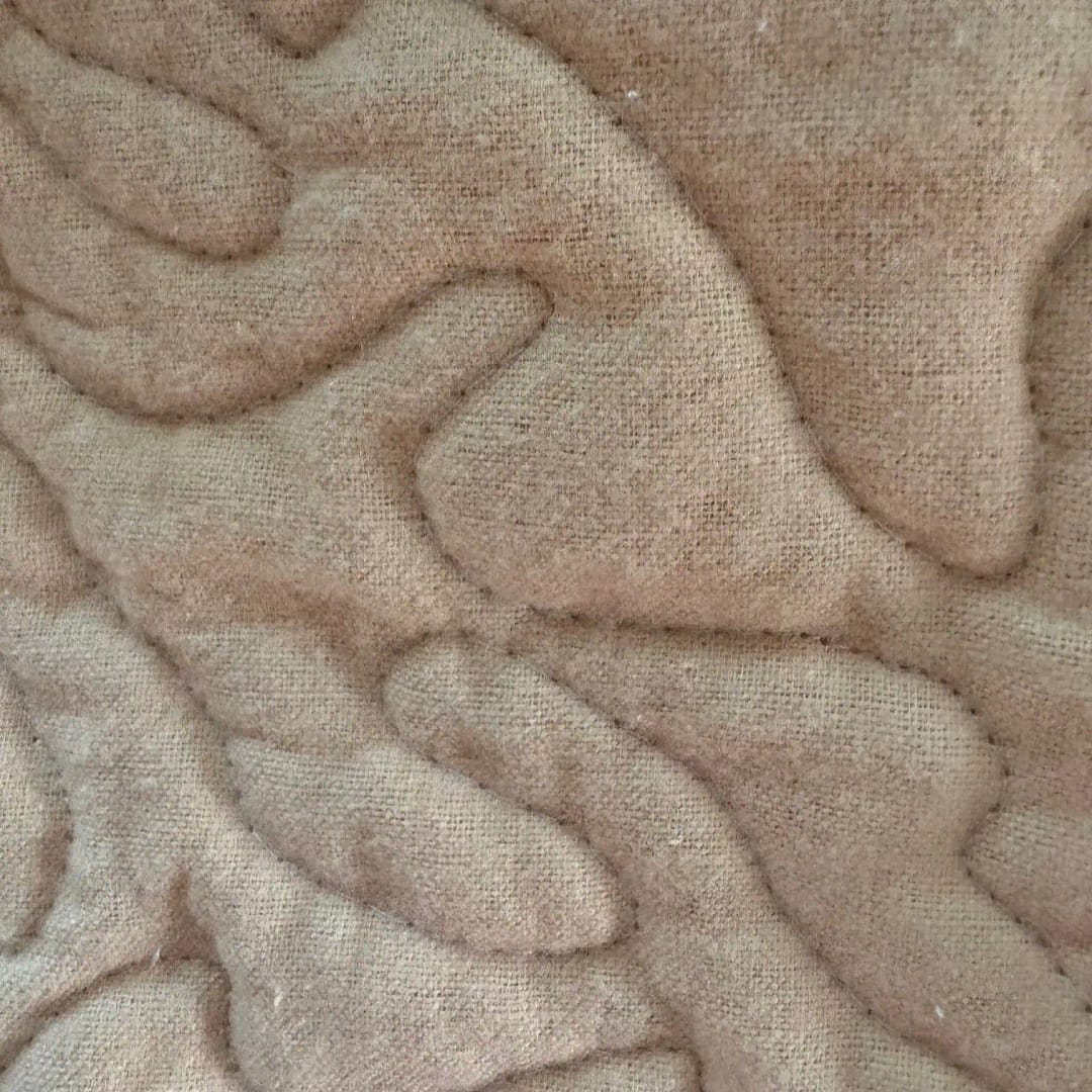 Peach Flowers Baby Quilt detail 2