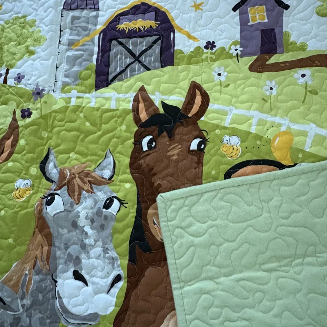 Baryard Buddies Baby Quilt detail 1
