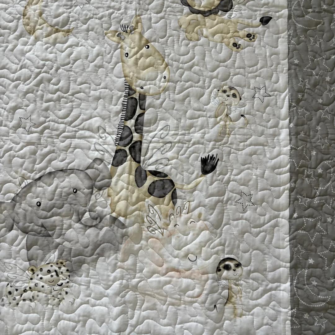 Dream Safari Baby Quilt front detail 1