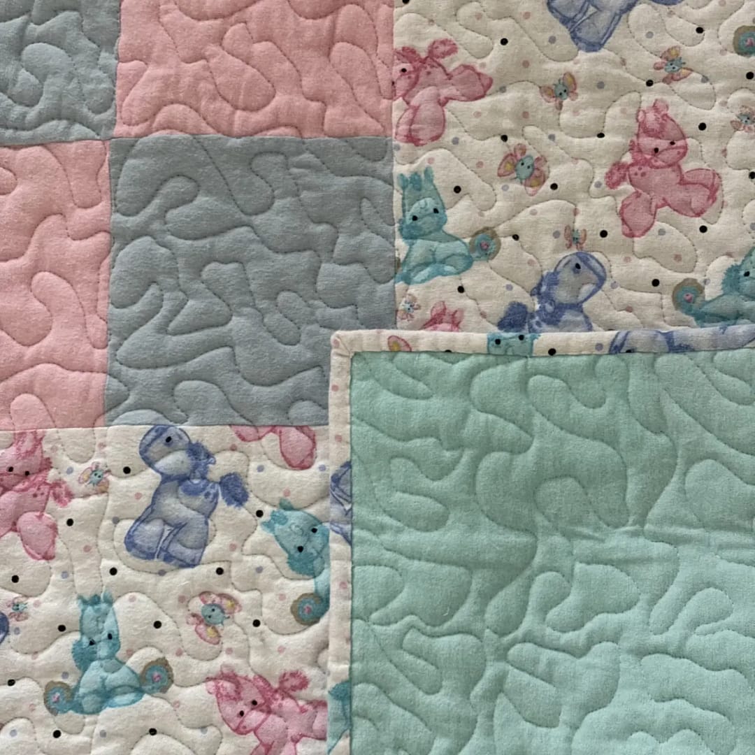 Pastel Pony Dreams Baby Quilt detail 1