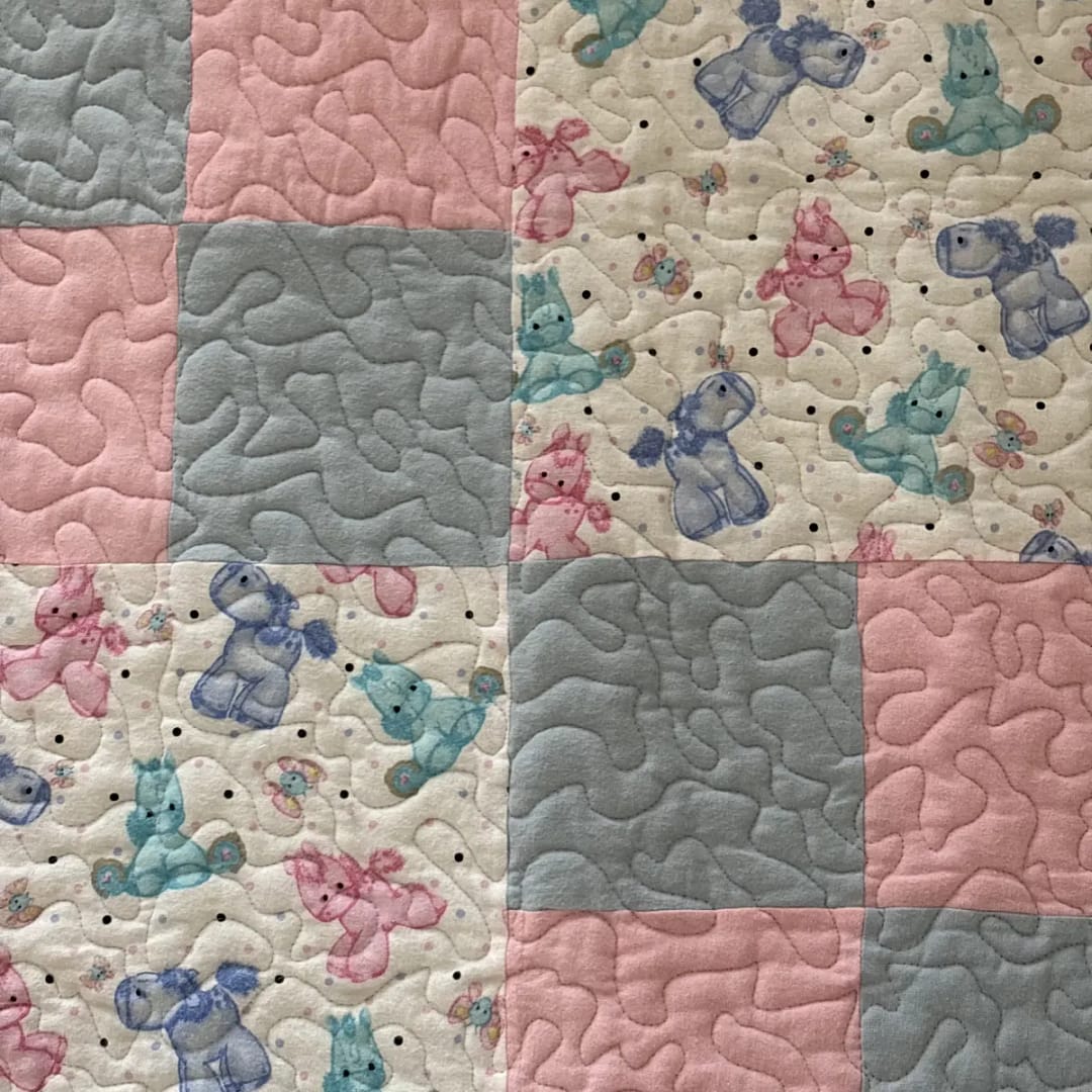 Pastel Pony Dreams Baby Quilt detail 2