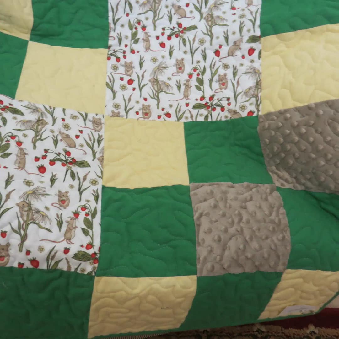Mice & Minky Baby Quilt detail 3