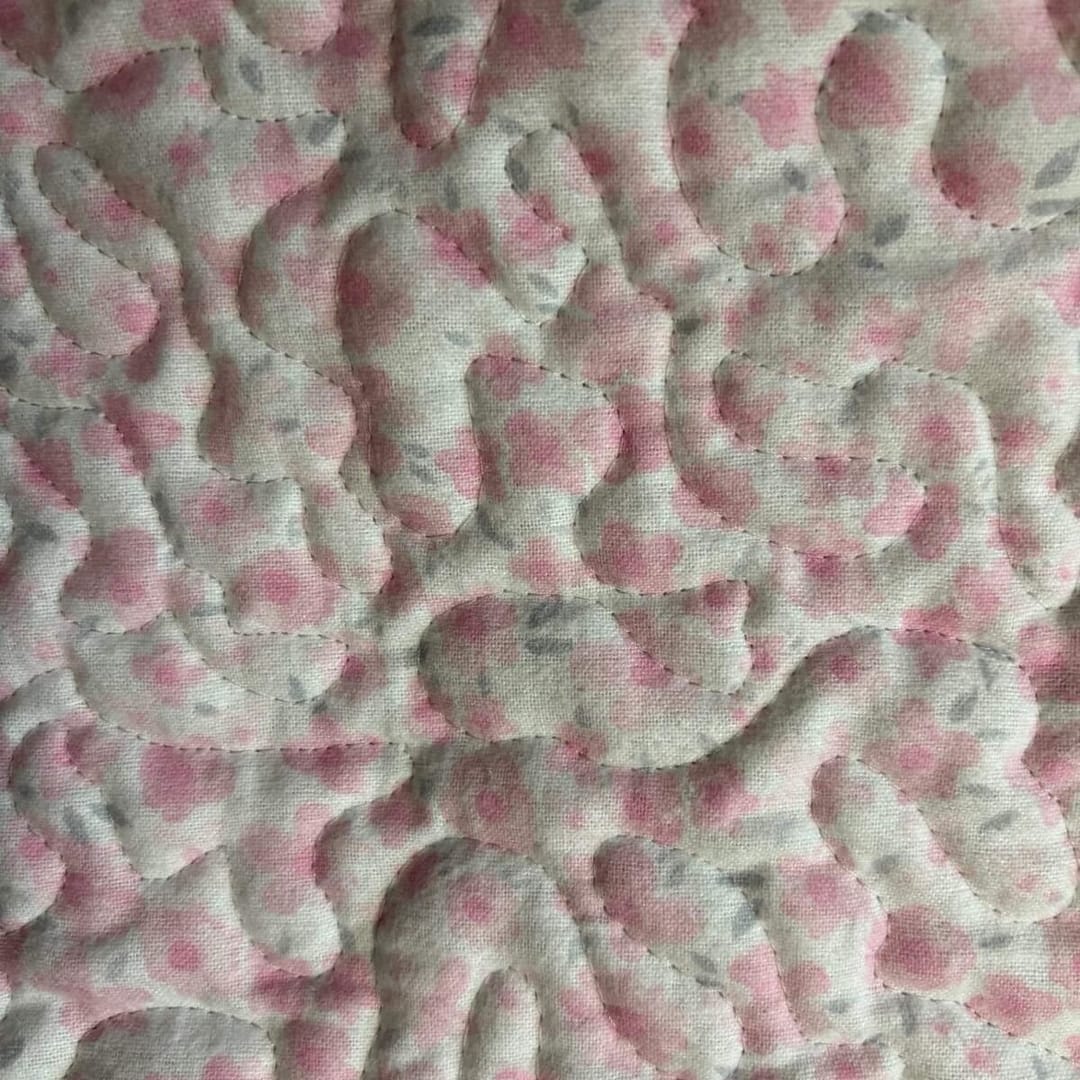 Blush & Bloom Baby Quilt detail of roses