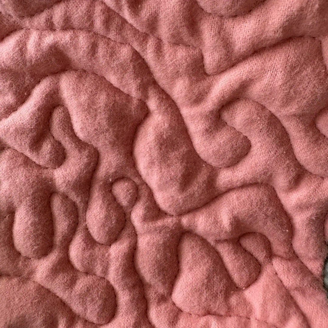 Bright Blooms Baby Quilt detail of pink square