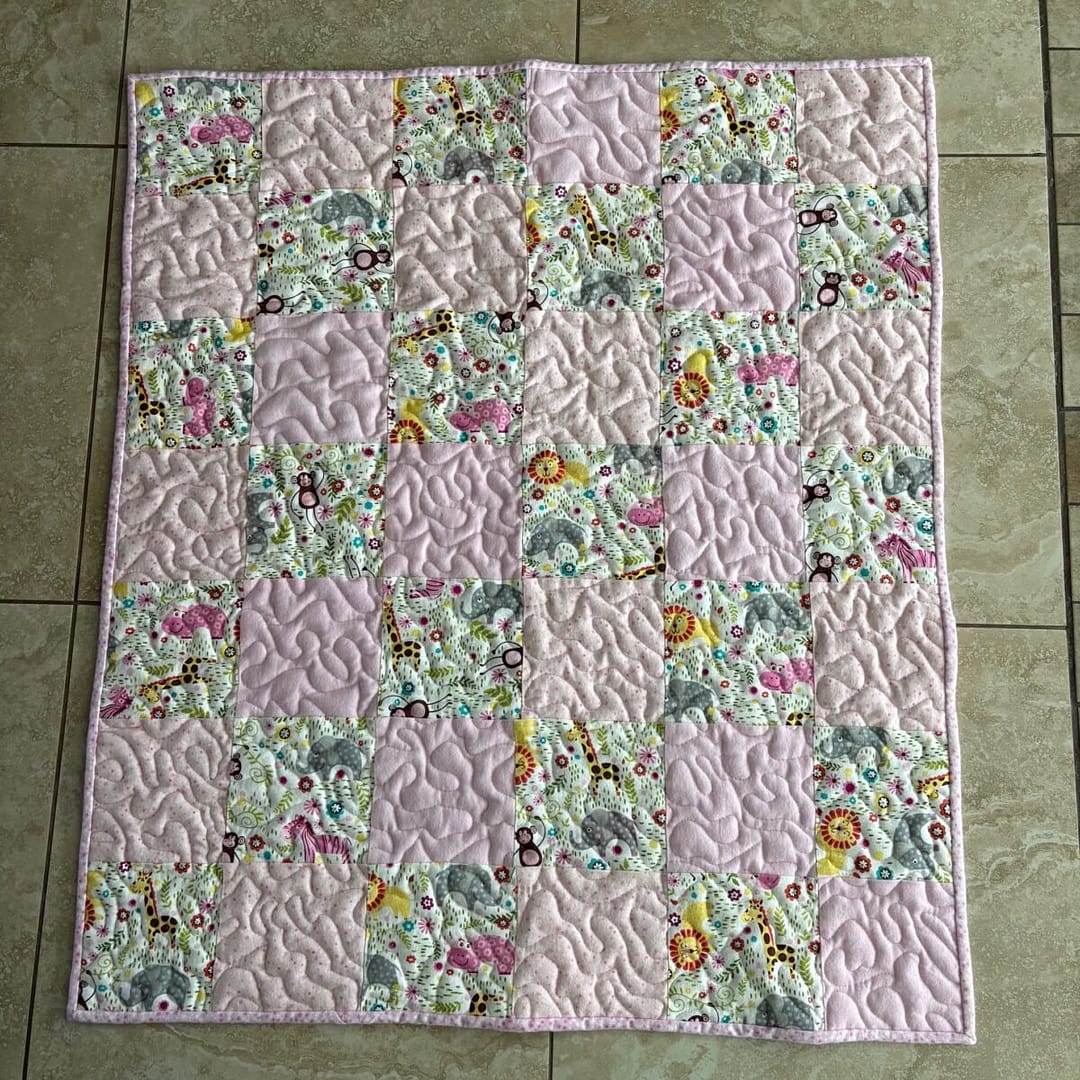 Safari Friends Baby Quilt detail c