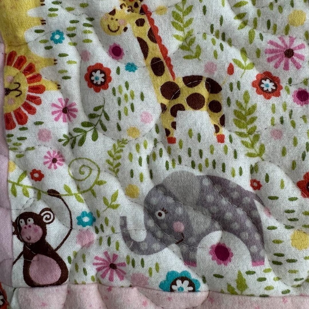 Safari Friends Baby Quilt detail d