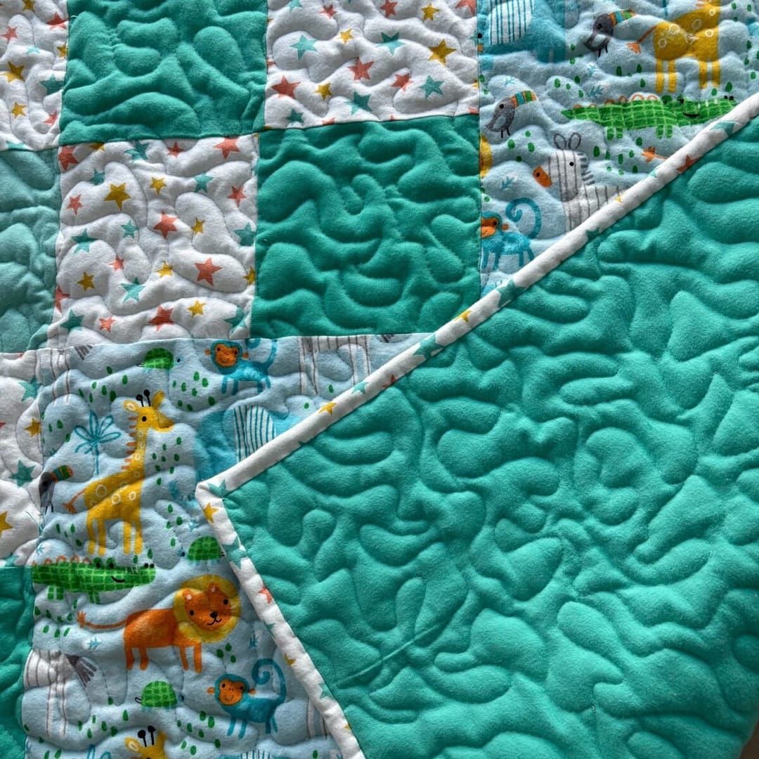 Safari Stars Baby Quilt detail g