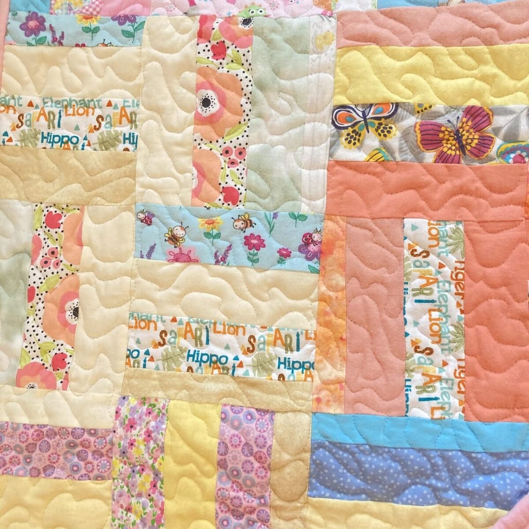 Pastel Patchwork Quilt detail c