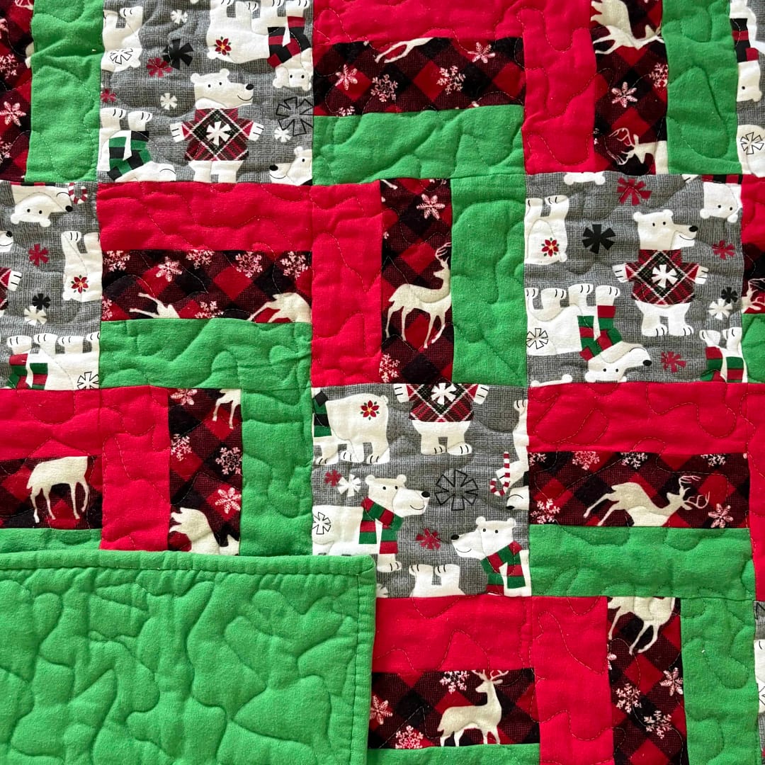 Winter Bears Baby Quilt detail a