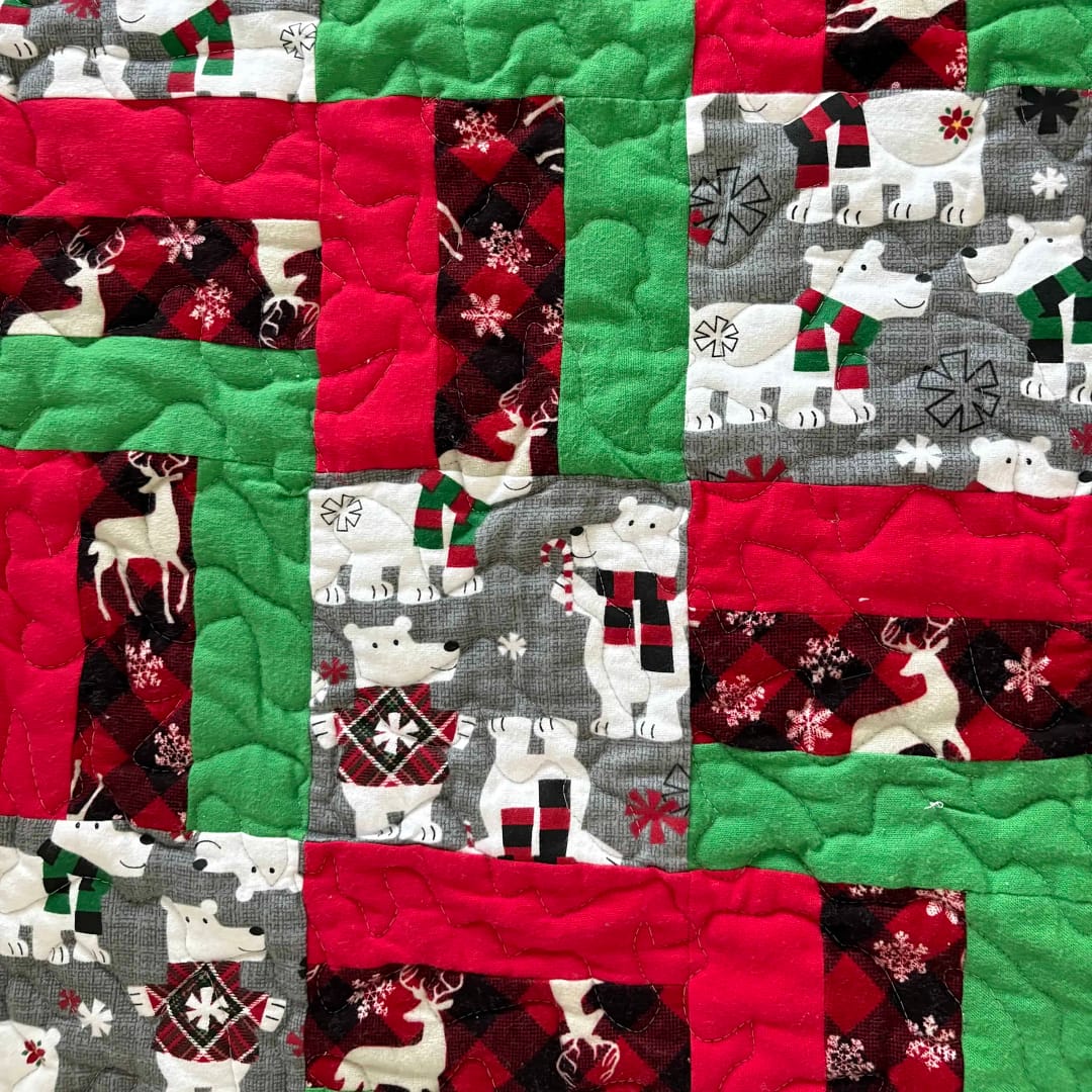 Winter Bears Baby Quilt detail b