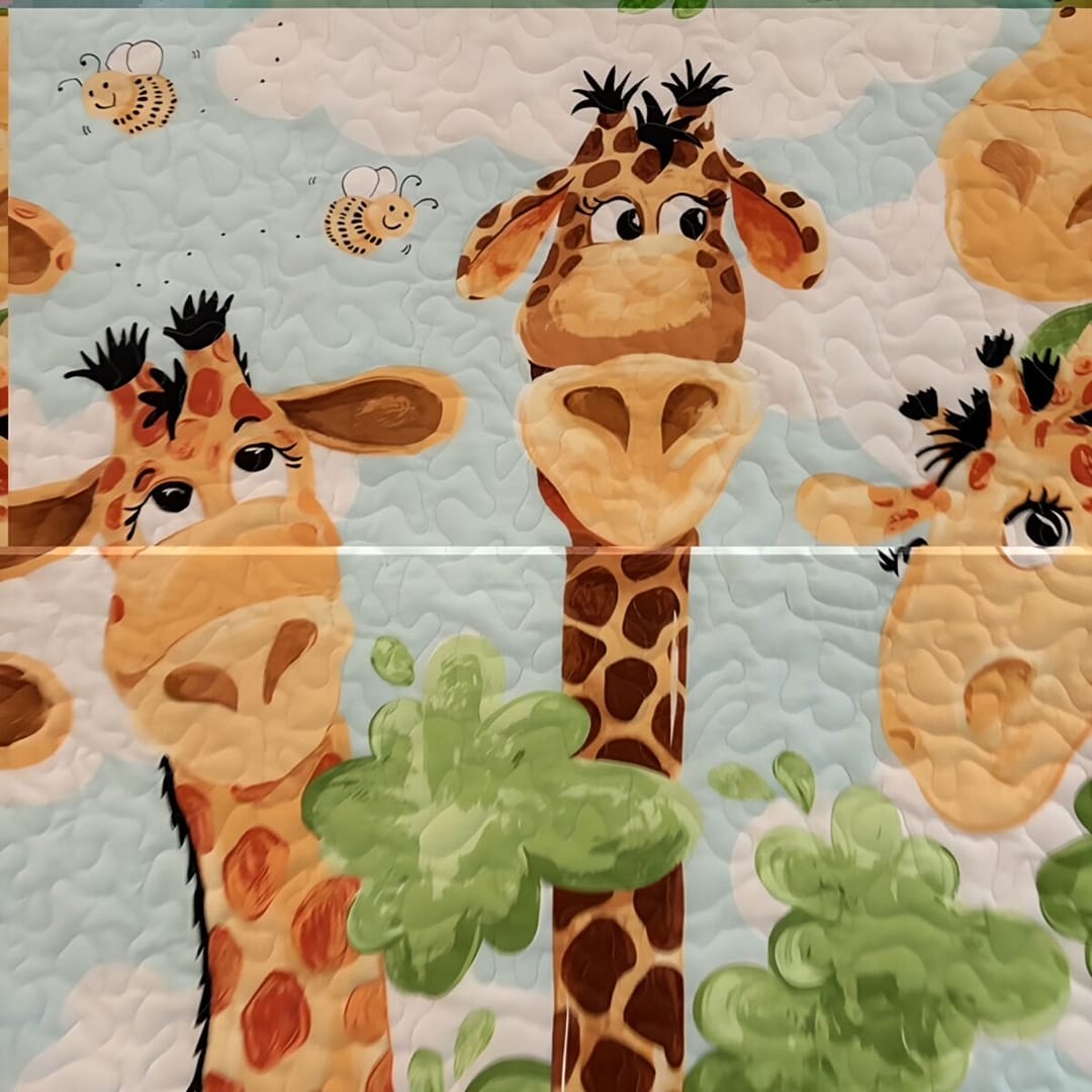Giraffe Buddies Quilt detail 2
