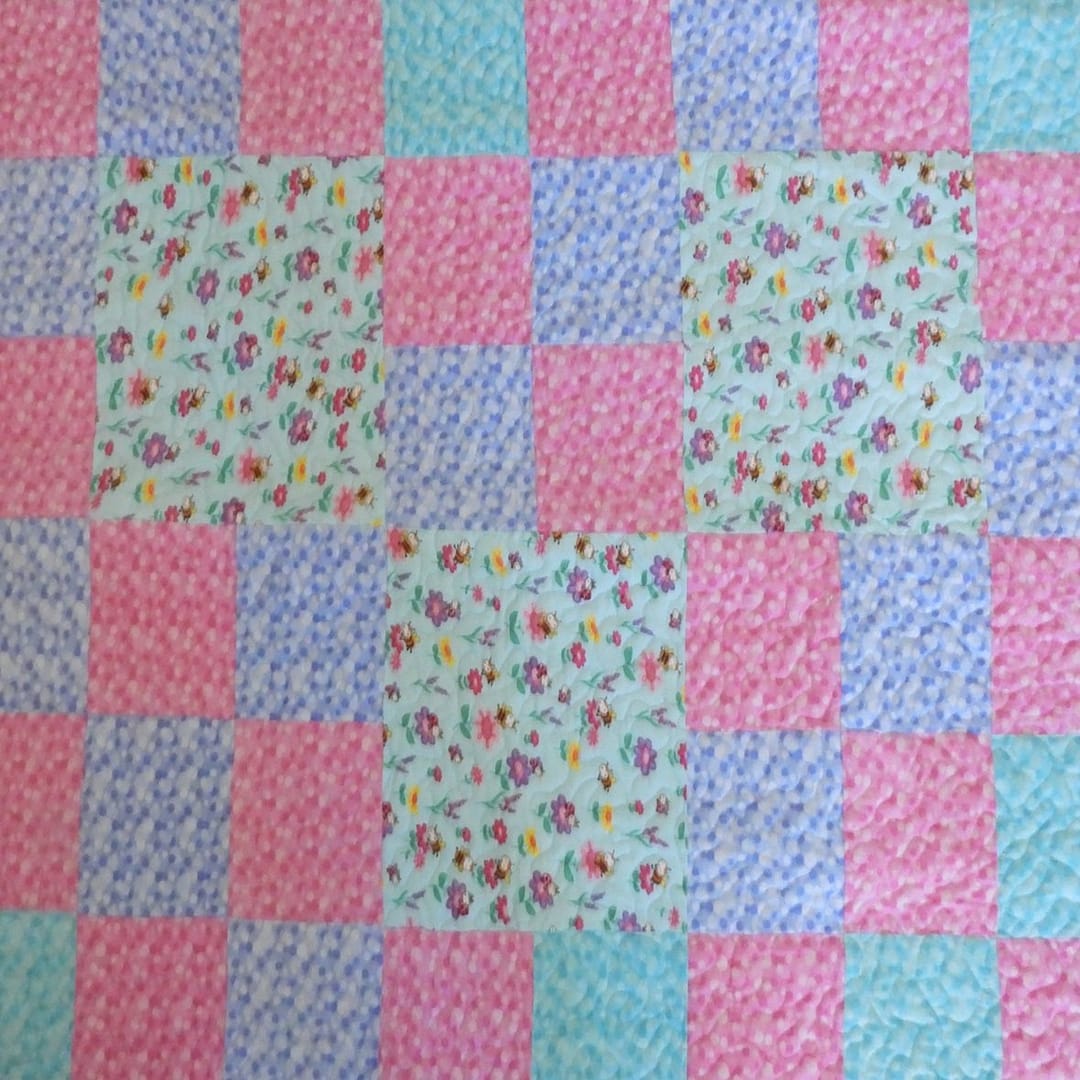 Bright Blooms Baby Quilt full view