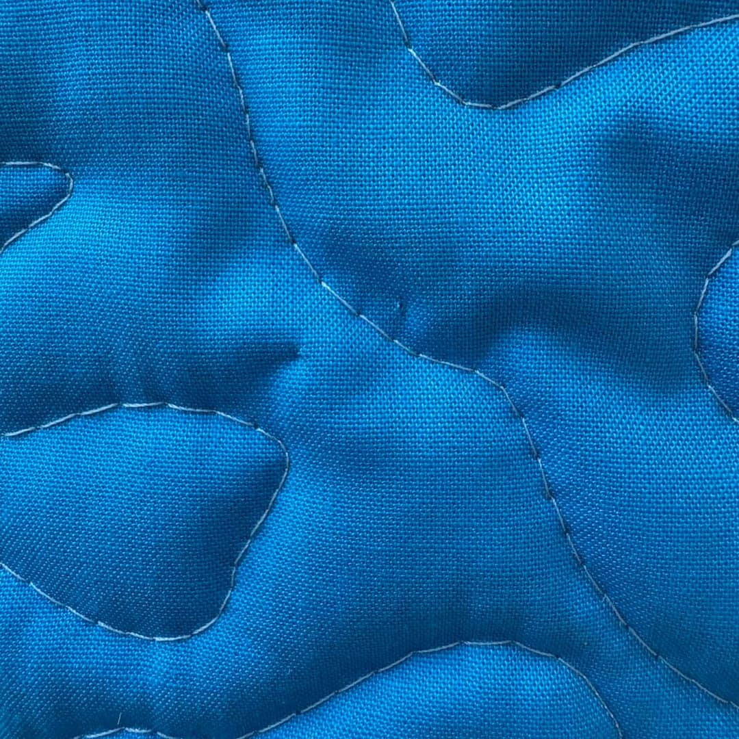 Dinosaur Dreams Baby Quilt detail of blue square