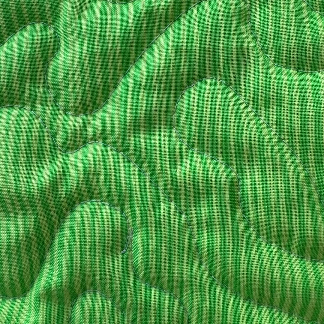 Dinosaur Dreams Baby Quilt detail of green square
