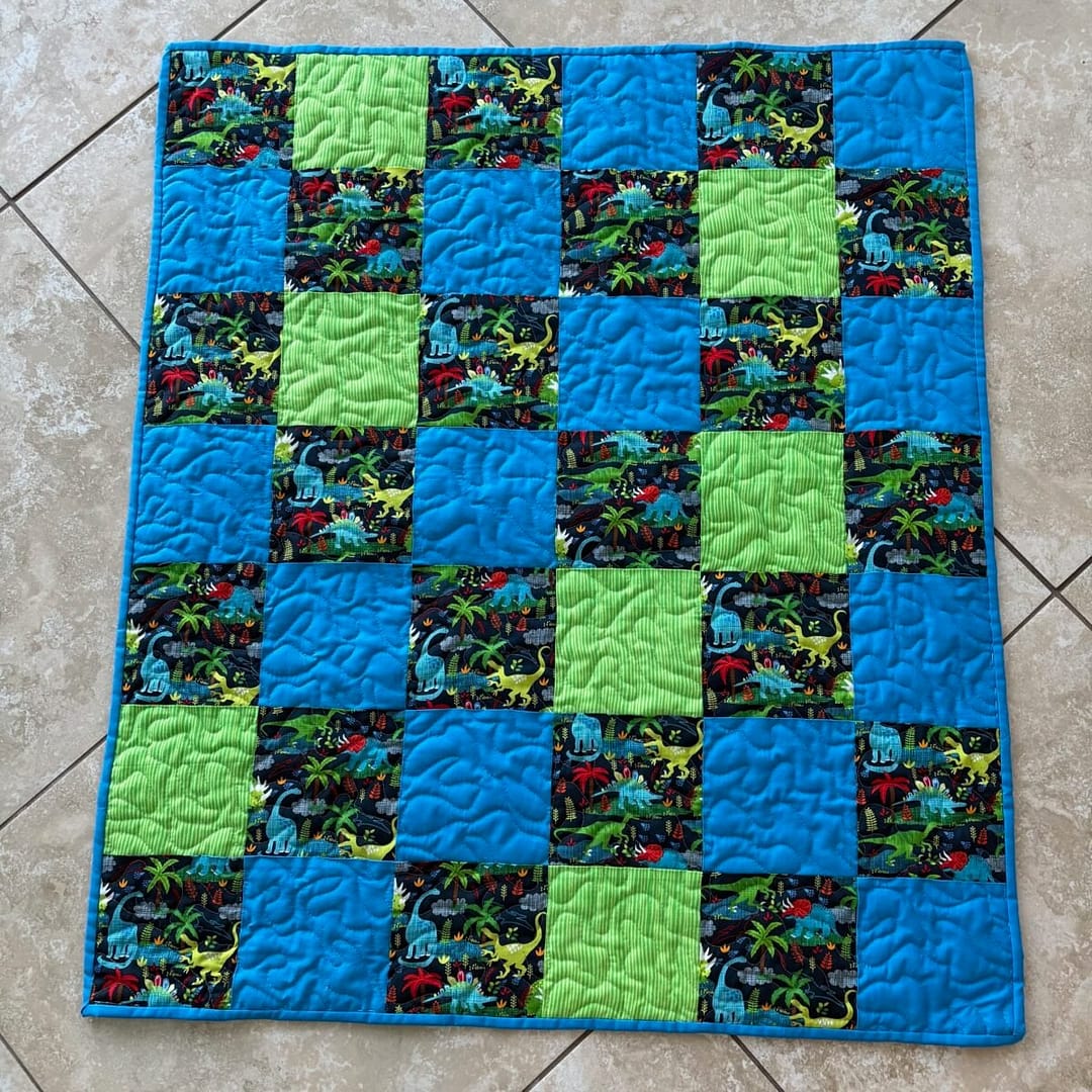 Dinosaur Dreams Baby Quilt full view