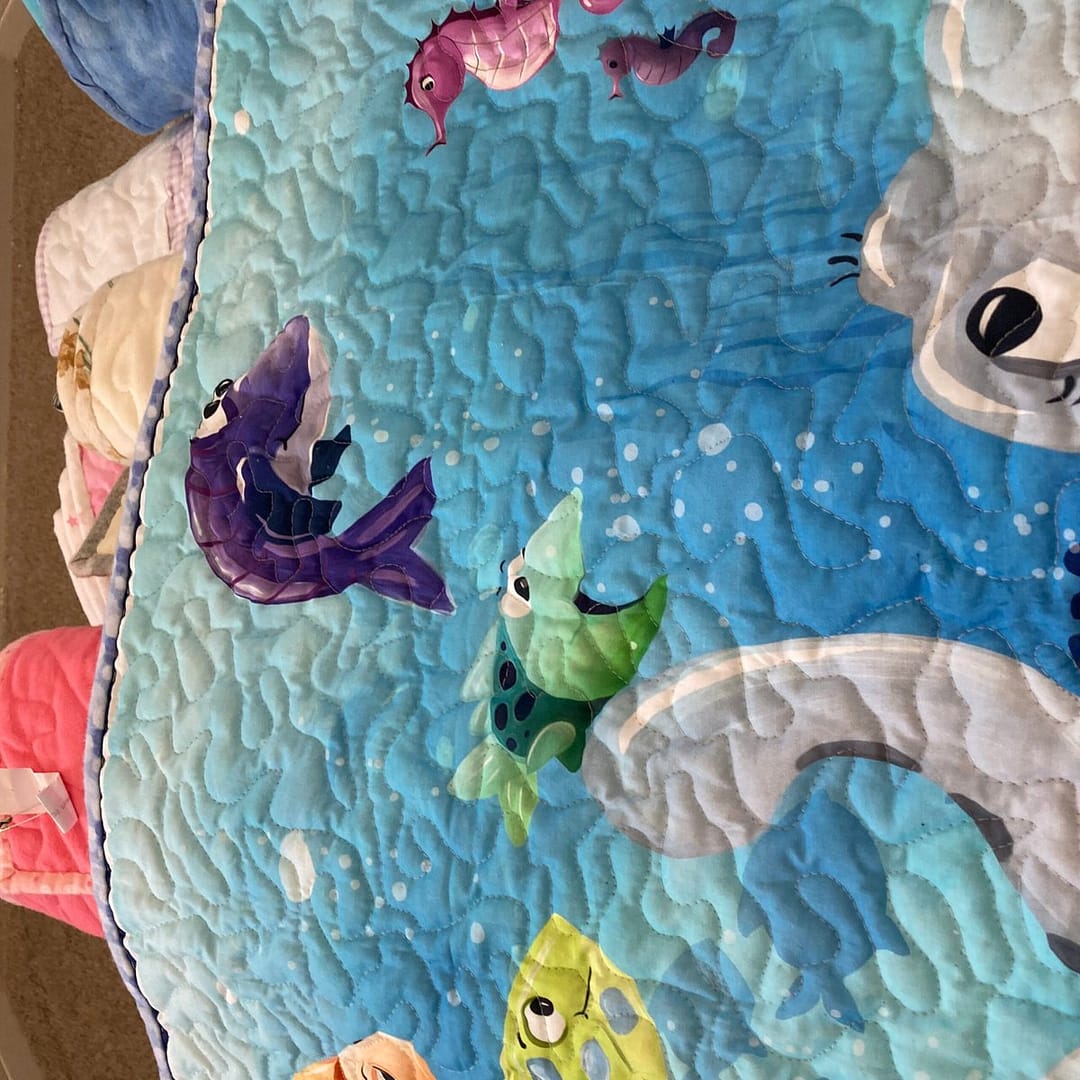 Underwater Adventure Quilt with Seahorse