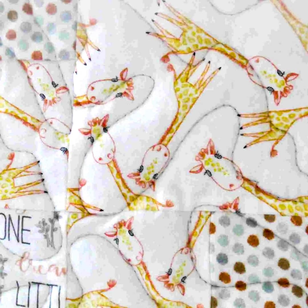 Giraffe Quilt for Baby Detail giraffes and dots