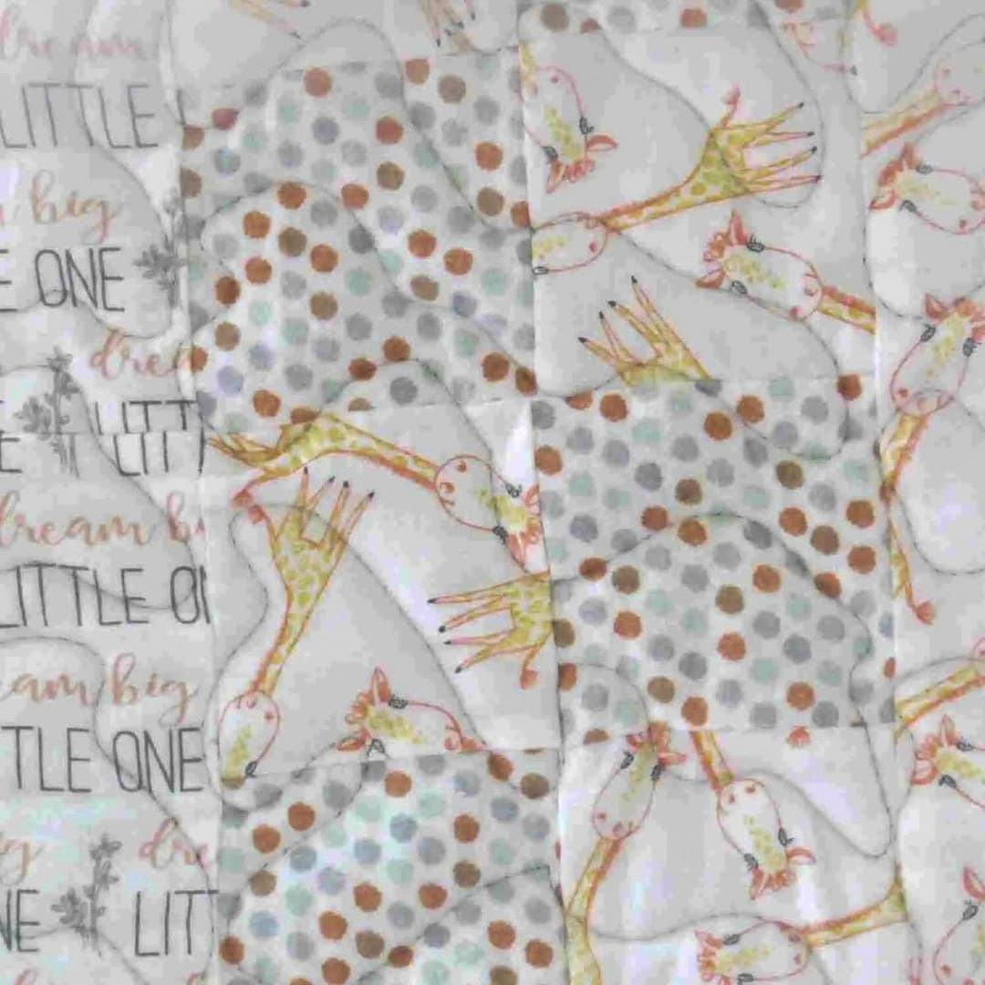 Giraffe Quilt for Baby Detail of squares